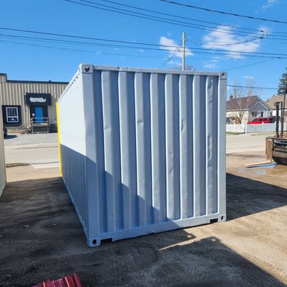 20FT SEA SHIPPING CONTAINER FRESH PAINT UPDATE ~ GREAT DELIVERY RATES TOO yelllow and grey