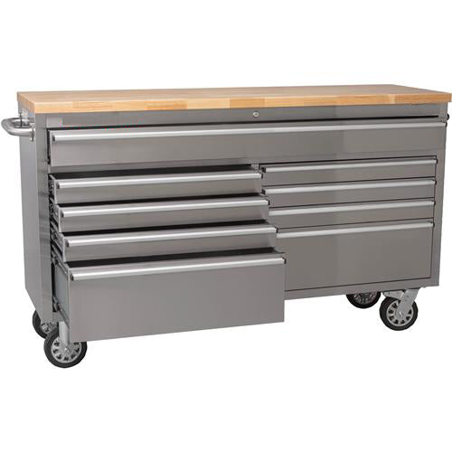 61-inch Tool chest with 9 drawers and Power Strip