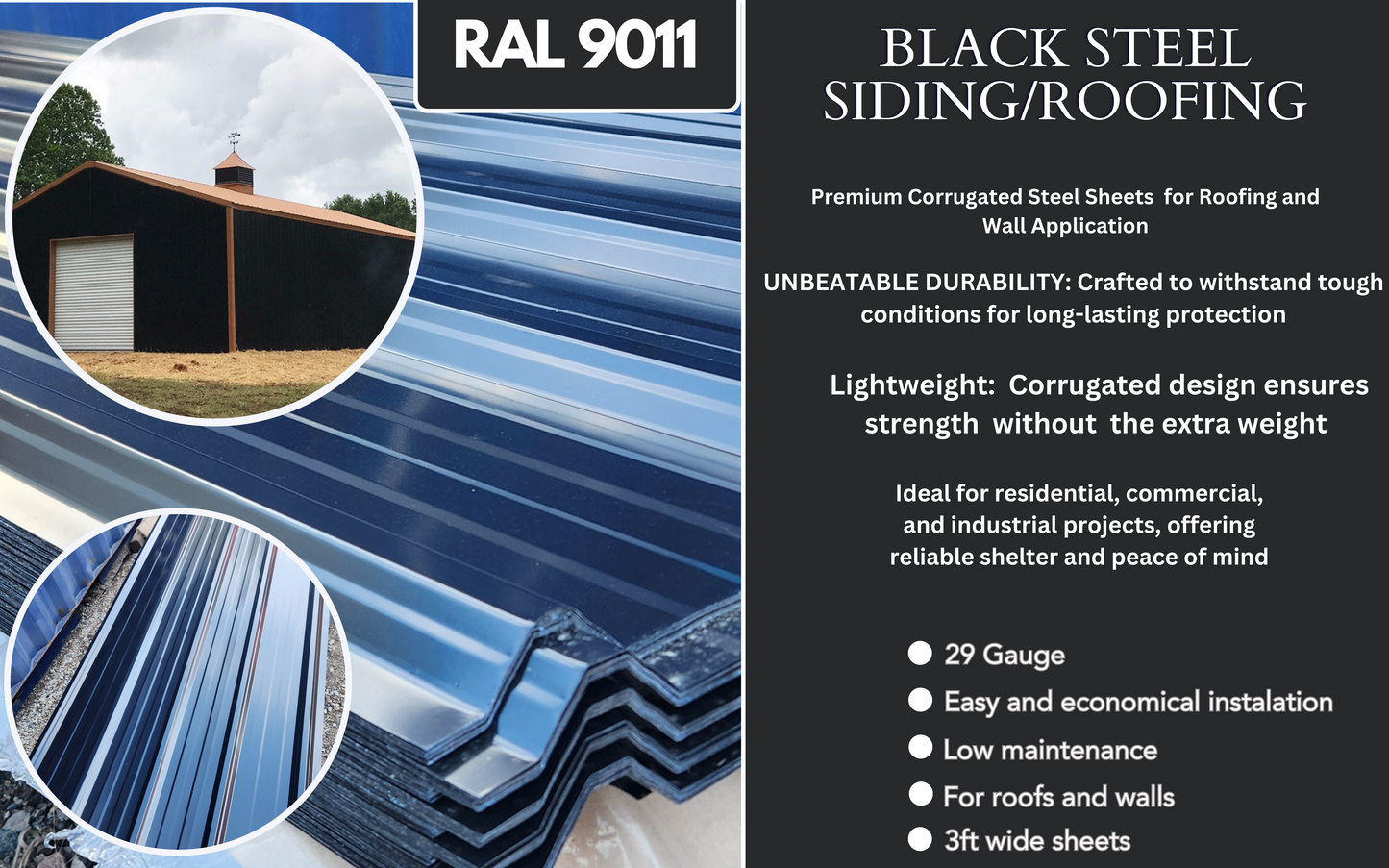 STEEL SIDING/ROOFING 29 GAUGE! 10, 12, 16 FT LENGTHS!