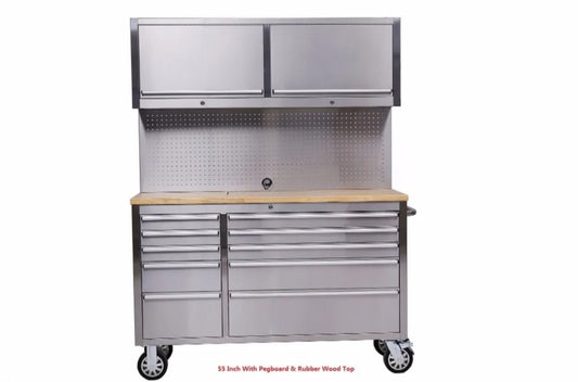 55” 10 Drawer Tool Cabinet with Uppers