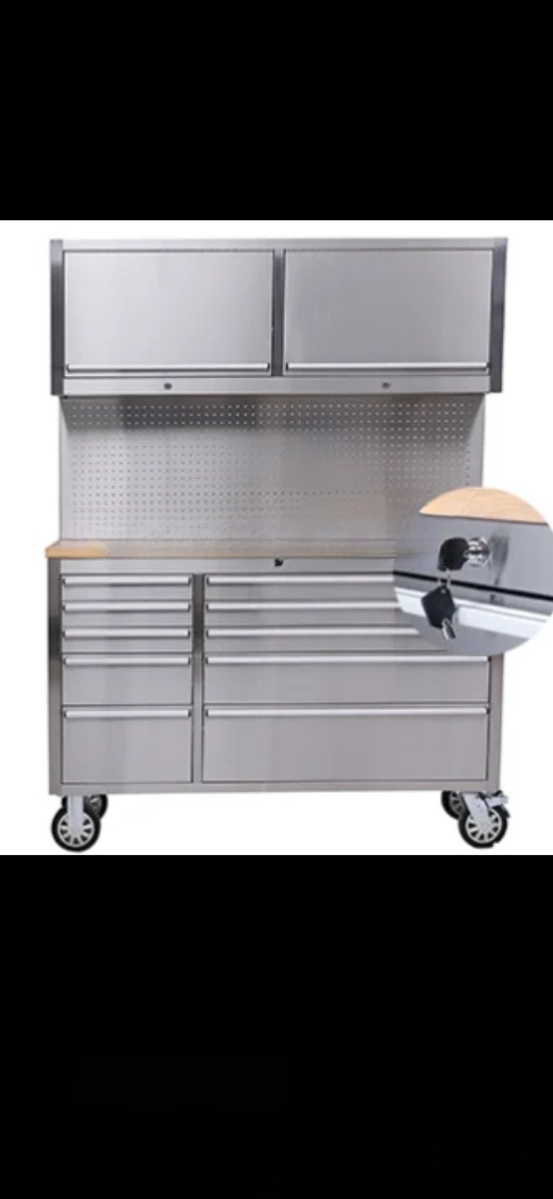 55” 10 Drawer Tool Cabinet with Uppers