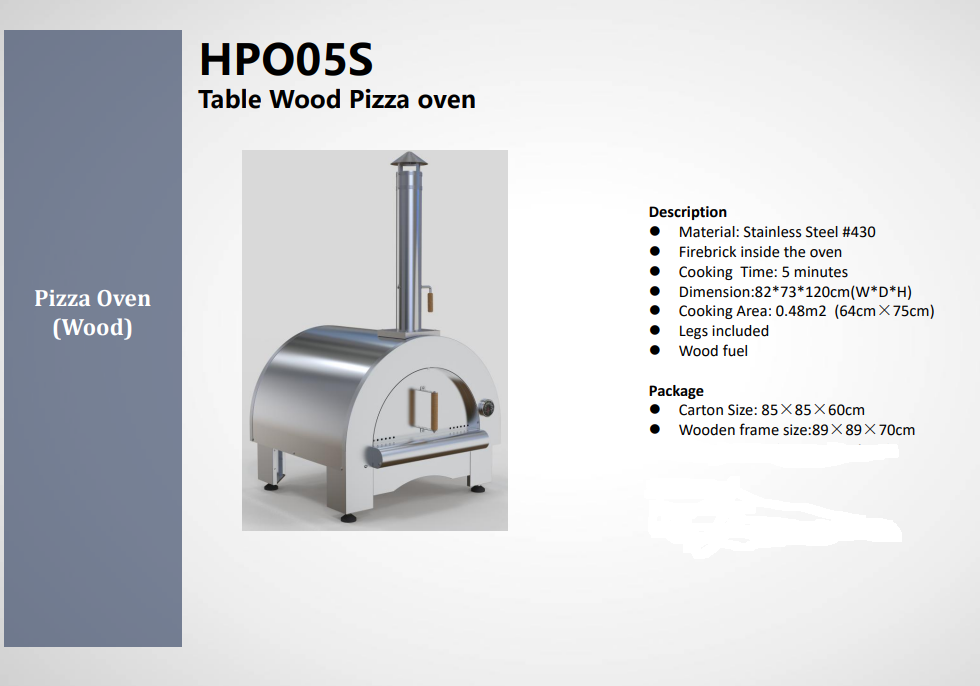TABLE TOP WOOD FIRED PIZZA OVEN NEW FOR 2023 stainless or black!