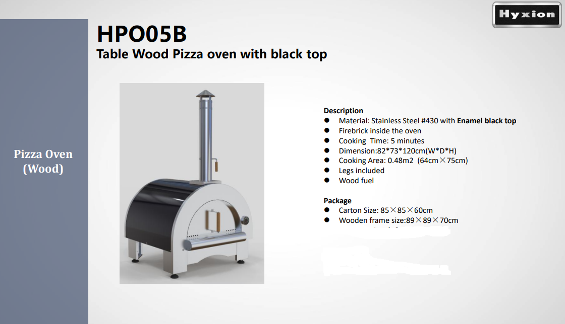 TABLE TOP WOOD FIRED PIZZA OVEN NEW FOR 2023 stainless or black!