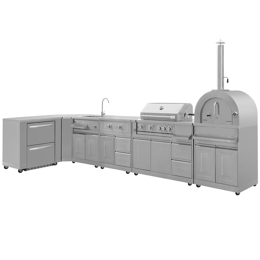 pro-style 8-piece Modular Outdoor Kitchen Suite