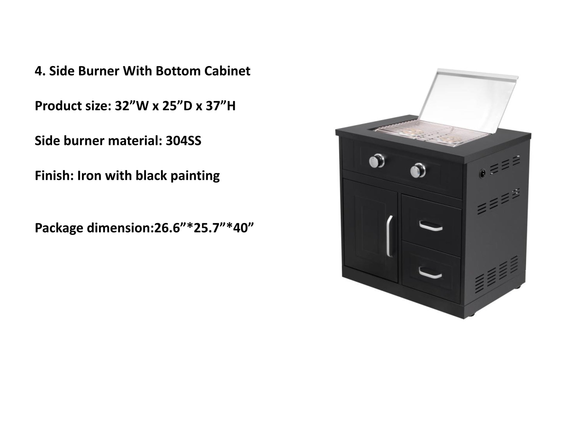 THOR SIDE BURNER WITH BOTTOM CABINET