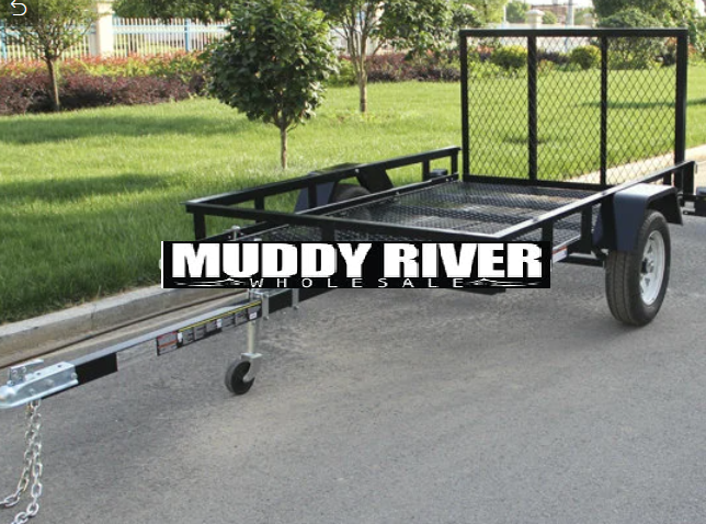 5x8 UTILITY TRAILER WITH GATES AND TILT! BLACK