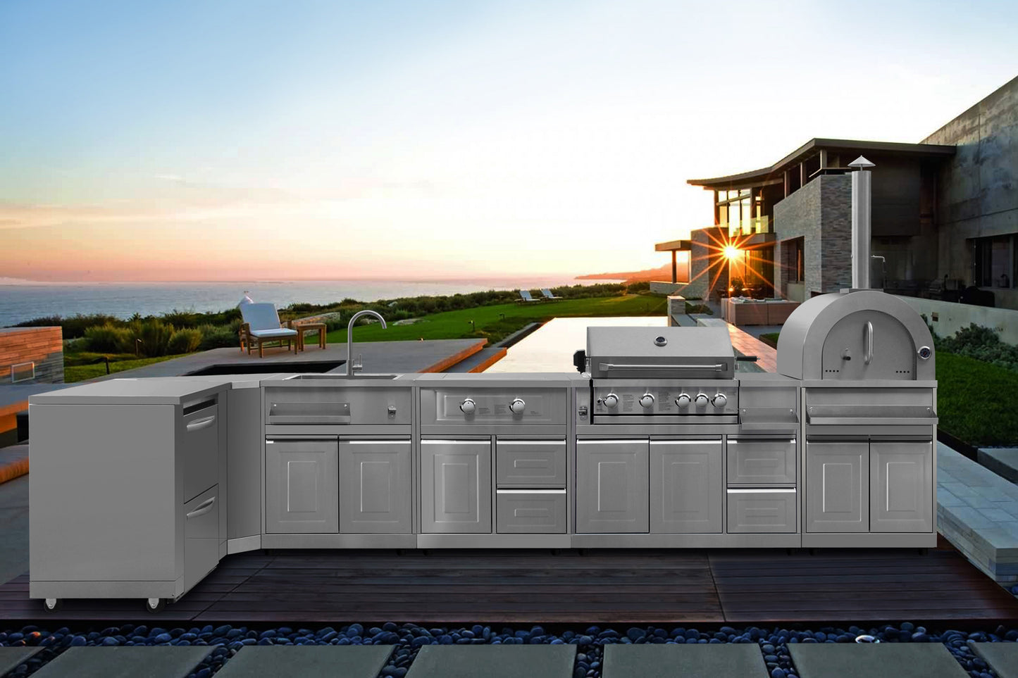 pro-style 8-piece Modular Outdoor Kitchen Suite