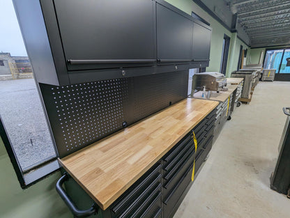 72 INCH BLACK TOOL CABINET WITH PEGBOARD & UPPER CABINETS