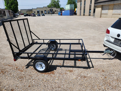 5x8 UTILITY TRAILER WITH GATES AND TILT!  BLACK