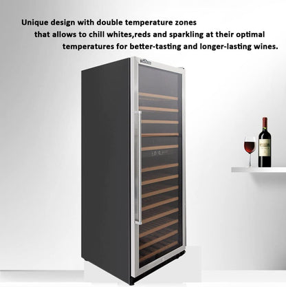 Thor Kitchen 24 inch 133 Bottles Wine Cooler Refrigerator Free Standing Wine Cellar Stainless Steel 13.42cu.ft HWC2408U