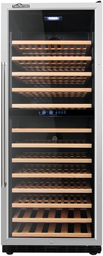 Thor Kitchen 24 inch 133 Bottles Wine Cooler Refrigerator Free Standing Wine Cellar Stainless Steel 13.42cu.ft HWC2408U