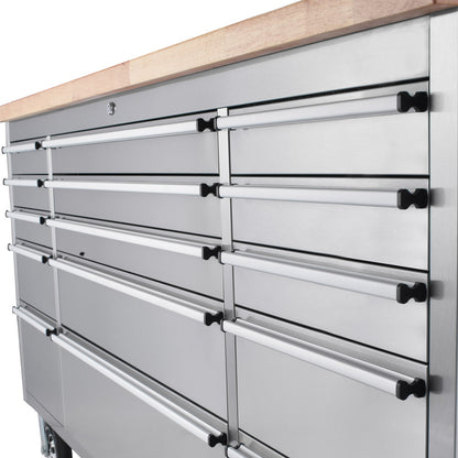 freedom 72 inch 15 Drawers Tool Chest, stainless steel