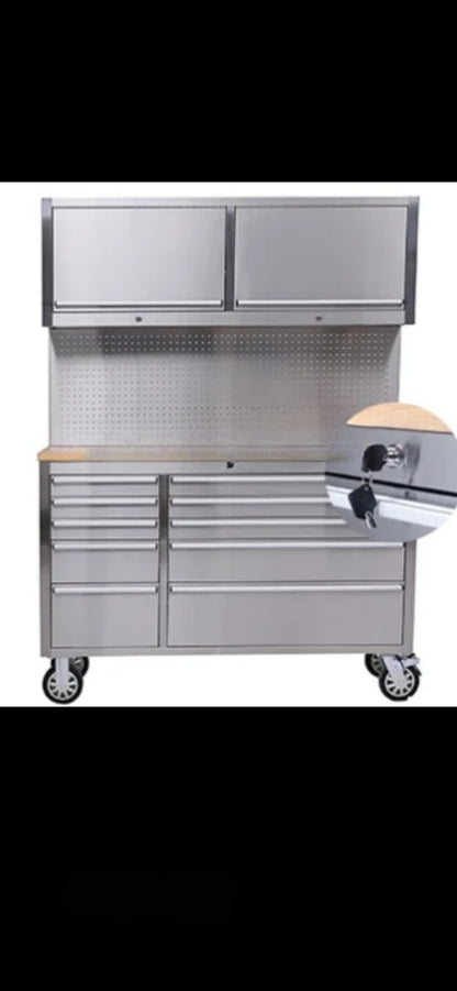 55” 10 Drawer Tool Cabinet with Uppers