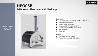 TABLE TOP WOOD FIRED PIZZA OVEN  NEW FOR 2023 stainless or black!