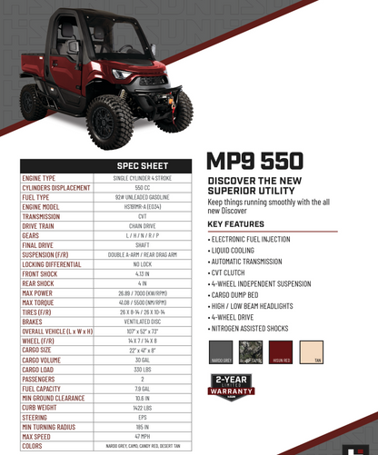 HISUN MP9 550 UTV