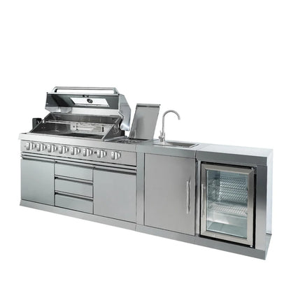 OUTDOOR KITCHEN Stainless Steel , 6 Main Burners, Rear Burner, Side Burner, Integrated Sink & Refrigerator, CSA/CE Certified,