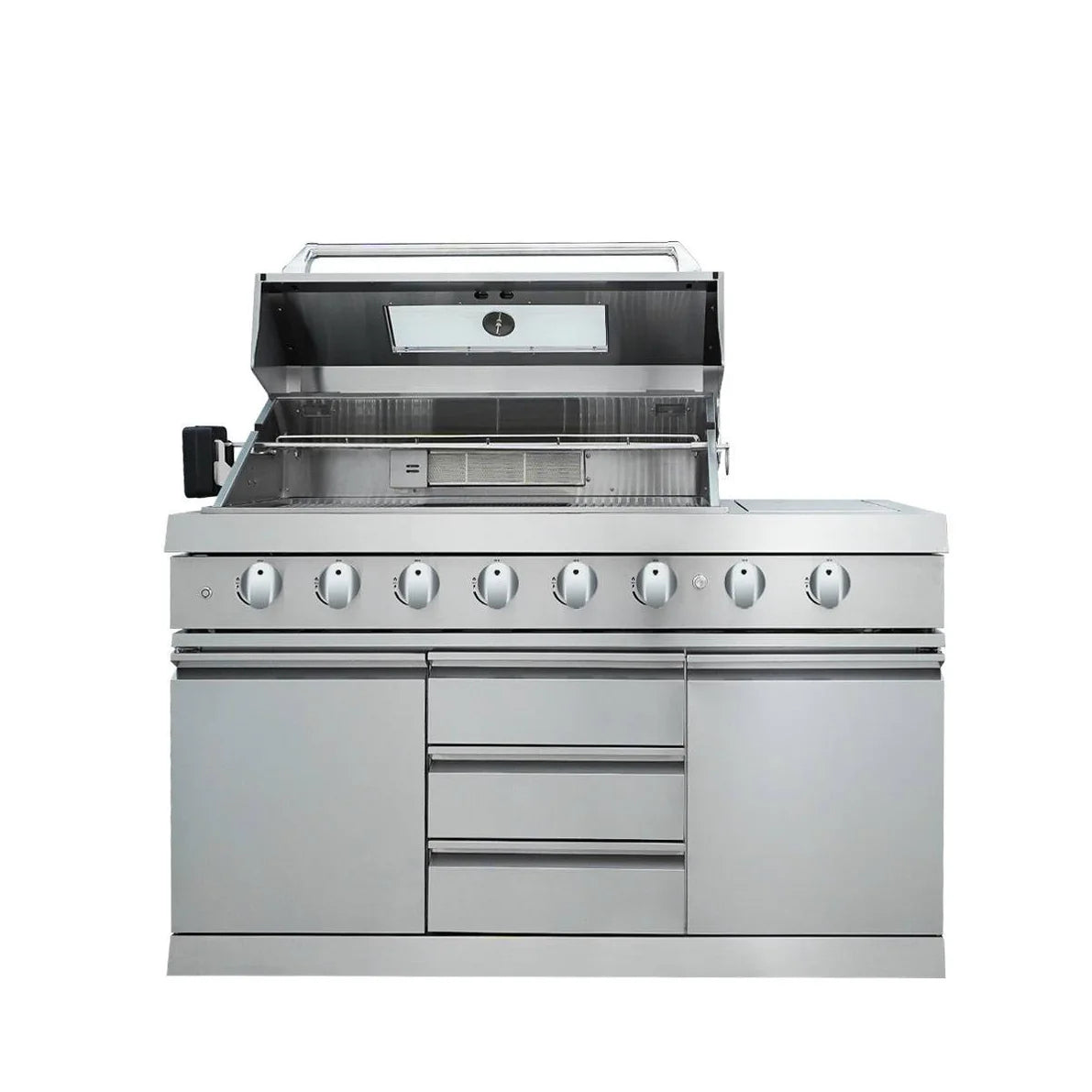 OUTDOOR KITCHEN Stainless Steel , 6 Main Burners, Rear Burner, Side Burner, Integrated Sink & Refrigerator, CSA/CE Certified,