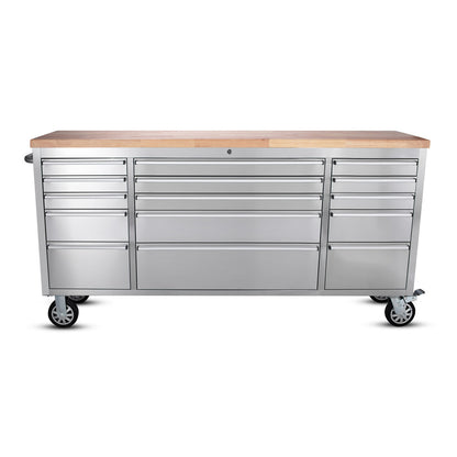 freedom 72 inch 15 Drawers Tool Chest, stainless steel