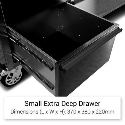 72 INCH BLACK TOOL CABINET WITH PEGBOARD & UPPER CABINETS