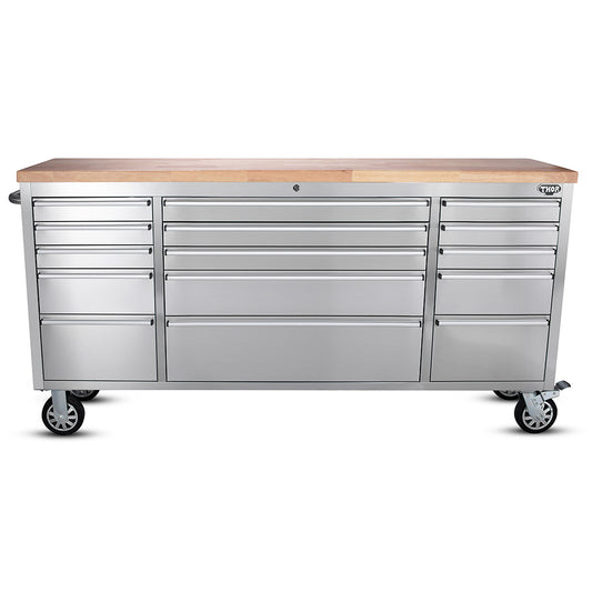 freedom 72 inch 15 Drawers Tool Chest, stainless steel