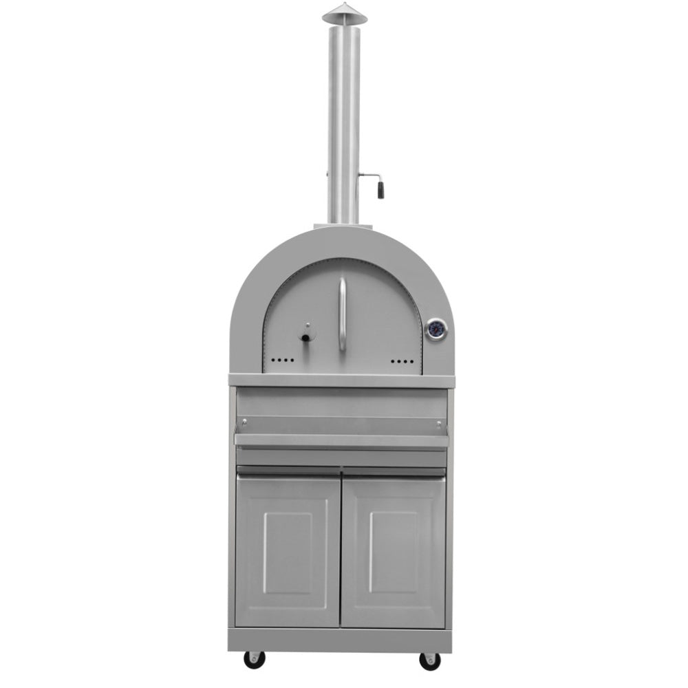 WOOD FIRE OUTDOOR PIZZA OVEN - STAINLESS STEEL