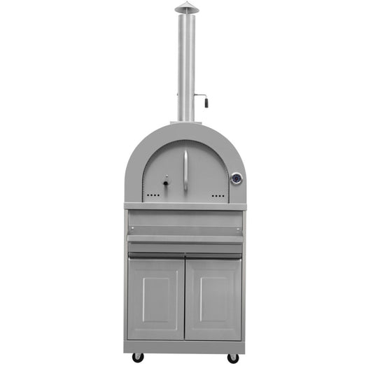 WOOD FIRE OUTDOOR PIZZA OVEN - STAINLESS STEEL
