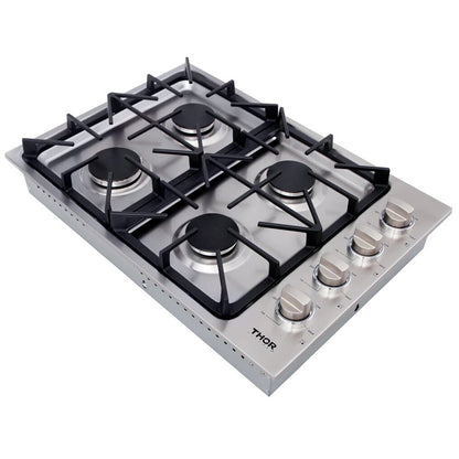 Thor Kitchen TGC3001 Cooktop, 30 inch Exterior Width, Gas Cooktop, 4 Burners