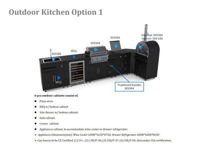 THOR OUTDOOR KITCHEN SET BLACK MODULAR