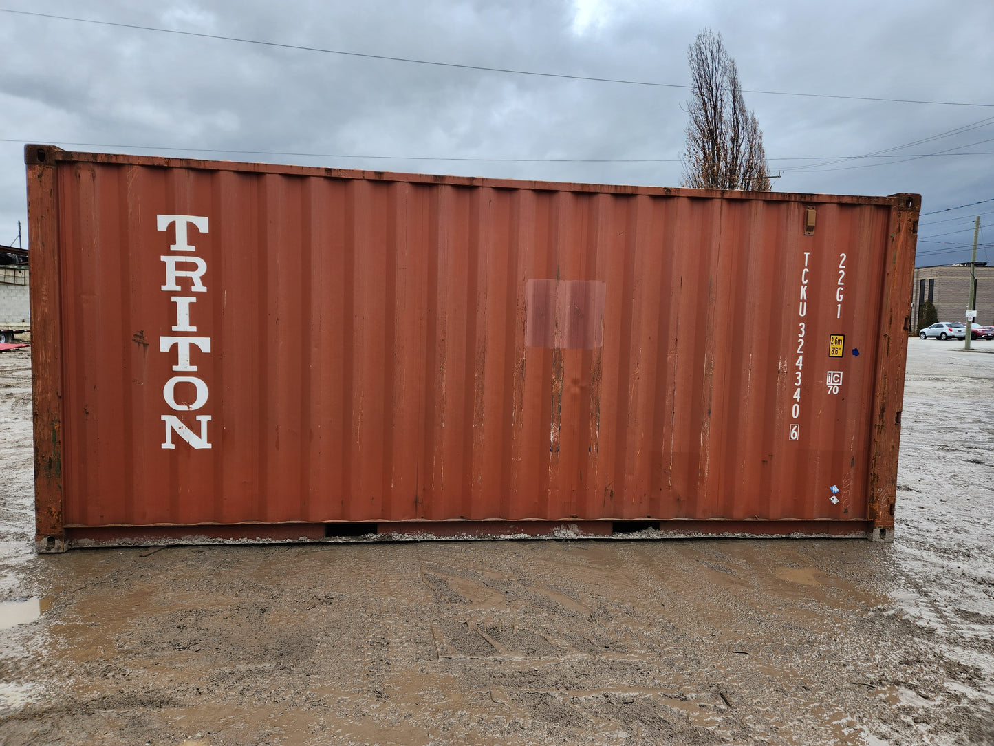 20 FOOT brown USED SHIPPING CONTAINER  TCKU3243406