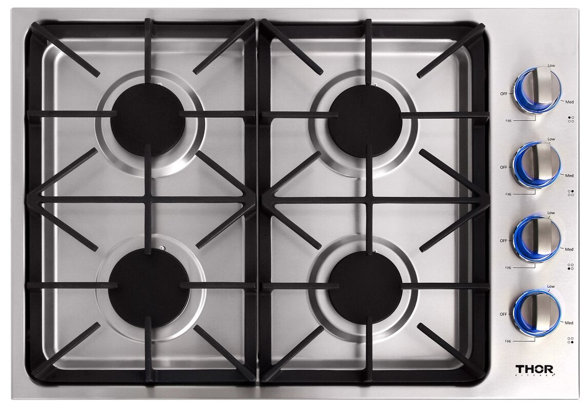 Thor Kitchen TGC3001 Cooktop, 30 inch Exterior Width, Gas Cooktop, 4 Burners