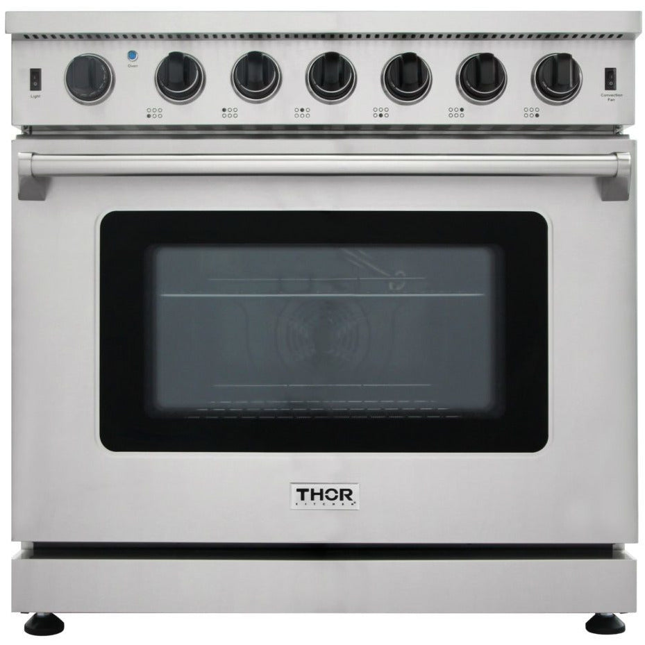LRG3601U Thor Kitchen – 36 inch Professional Gas Range in Stainless Steel