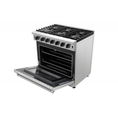 LRG3601U Thor Kitchen – 36 inch Professional Gas Range in Stainless Steel